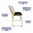 Kit 2 Cadeiras Para Cozinha Bertoia Maciça Tradicional Cor Do