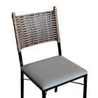 Kit 2 Cadeiras Para Cozinha Preta Ratan Cappuccino Assento Es