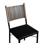 Kit 2 Cadeiras Para Cozinha Preta Ratan Cappuccino Assento Es