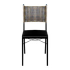 Kit 2 Cadeiras Para Cozinha Preta Ratan Cappuccino Assento Es