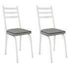 Kit 2 Cadeiras Para Cozinha Tubular D-13 Nara De Aço Branco/p