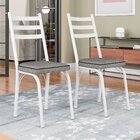 Kit 2 Cadeiras Para Cozinha Tubular D-13 Nara De Aço Branco/p