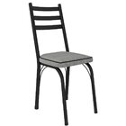 Kit 2 Cadeiras Para Cozinha Tubular D-13 Nara De Aço Preto/pl