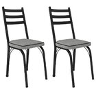 Kit 2 Cadeiras Para Cozinha Tubular D-13 Nara De Aço Preto/pl