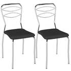 Kit 2 Cadeiras Para Cozinha Tubular Pc11- Preto/cromado
