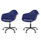 Kit 2 Cadeiras Para Escritório Arm Base Preta Dsw-m Office Az