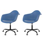 Kit 2 Cadeiras Para Escritório Arm Base Preta Dsw-m Office Az