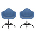 Kit 2 Cadeiras Para Escritório Arm Base Preta Dsw-m Office Az