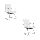 Kit 2 Cadeiras Para Escritório Interlocutor Esteirinha Fixa B