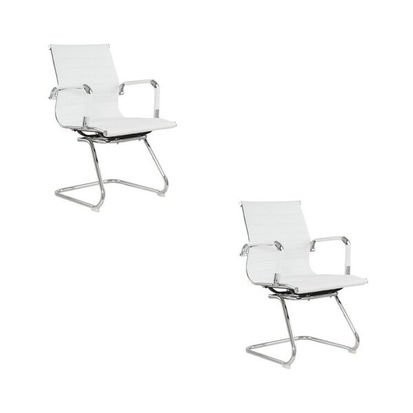 Kit 2 Cadeiras Para Escritório Interlocutor Esteirinha Fixa B