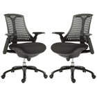 Kit 2 Cadeiras Para Escritório Nagoh Office Giratória Preto