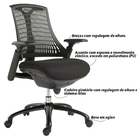 Kit 2 Cadeiras Para Escritório Nagoh Office Giratória Preto