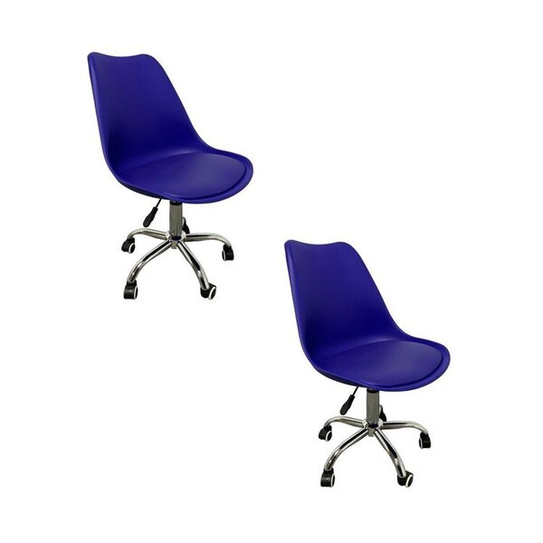 Kit 2 Cadeiras Para Escritório Secretária Decorativa Eames Ch