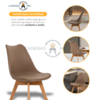 Kit 2 Cadeiras Para Jantar Cozinha Saarinen Leda Design Wood