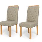 Kit 2 Cadeiras Para Mesa De Jantar Estofada Linho Lara Bege