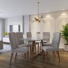 Kit 2 Cadeiras Para Sala De Jantar Com Pés Em Madeira Natural