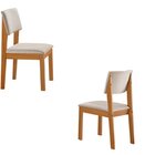 Kit 2 Cadeiras Para Sala De Jantar Jade Castanho /creme/off W