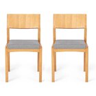 Kit 2 Cadeiras Para Sala De Jantar Madeira Maciça Less  Cinza