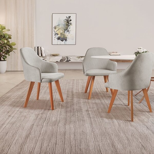 Kit 2 Cadeiras Para Sala De Jantar Manuela Cinza