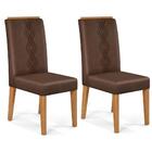 Kit 2 Cadeiras Para Sala De Jantar Yasmin D04 Carvalho Nobre/