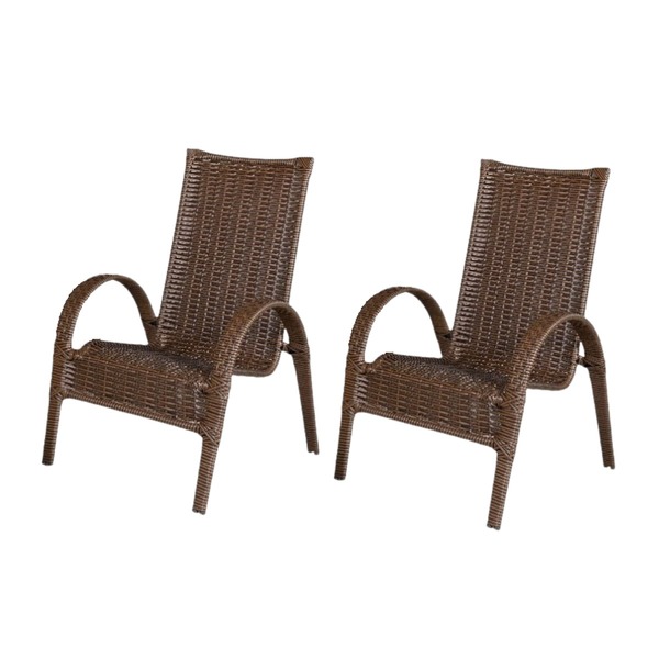 Kit 2 Cadeiras Paris Area Externa, Jardim Junco Envelhecido