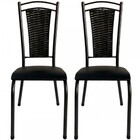 Kit 2 Cadeiras Paris Preto Craquelado Assento Preto 11425 - W