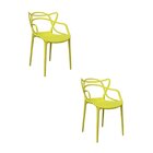 Kit 2 Cadeiras Polipropileno Alegra Espresso Móveis Amarelo