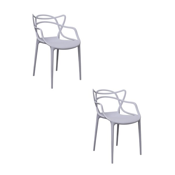 Kit 2 Cadeiras Polipropileno Alegra Espresso Móveis Cinza