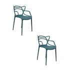 Kit 2 Cadeiras Polipropileno Alegra Espresso Móveis Verde Java