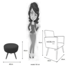 Kit 2 Cadeiras Poltrona 1 Puff Salão Home Office Super Barato