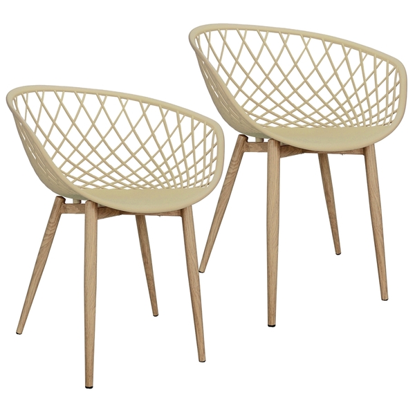 Kit 2 Cadeiras Poltrona Clarice Sidera Nest Web C/ Apoio De B