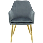 Kit 2 Cadeiras Poltrona Lines Base Dourada Recepção Sala Deco