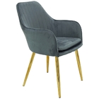 Kit 2 Cadeiras Poltrona Lines Base Dourada Recepção Sala Deco