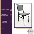 Kit 2 Cadeiras Portugal Estofadas Estilo Industrial - Cinza