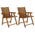 Kit 2 Cadeiras Praia Dobrável Em Madeira Maciça Envernizada C