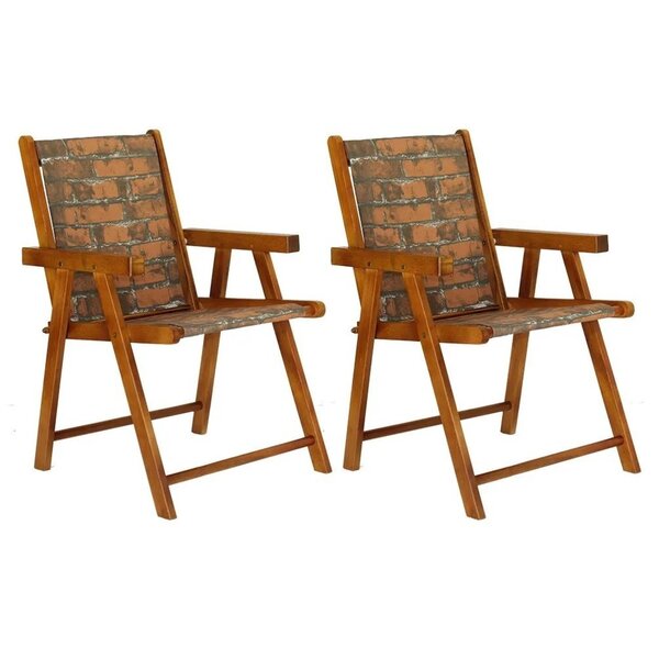 Kit 2 Cadeiras Praia Dobrável Em Madeira Maciça Envernizada C