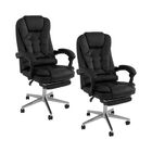 Kit 2 Cadeiras Presidente Ergonômica Apoio Para Pés - Preto