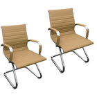 Kit 2 Cadeiras Presidente Esteirinha Baixa Com Base Fixa Preto