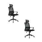 Kit 2 Cadeiras Presidente Giratória Tela Mesh Com Relax Tokyo