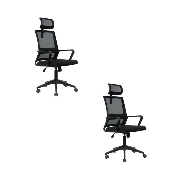 Kit 2 Cadeiras Presidente Giratória Tela Mesh Com Relax Tokyo