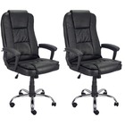 Kit 2 Cadeiras Presidente Poltrona Para Escritório Giratória