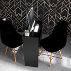 Kit 2 Cadeiras Preta Eames Eiffel + Manicure De Mesa Preta