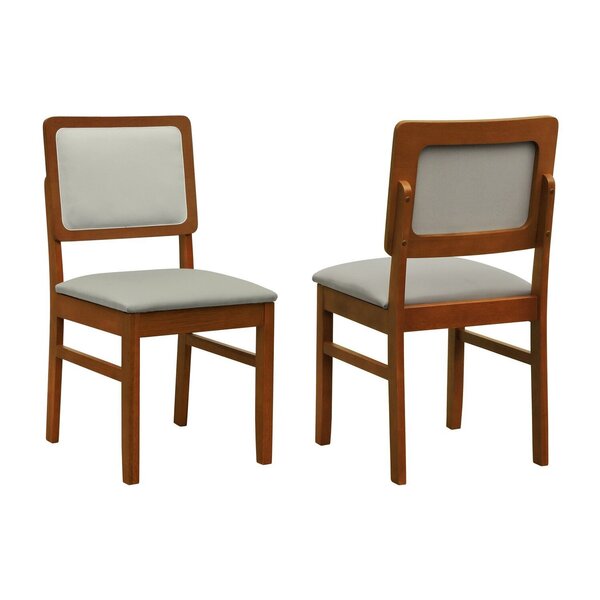 Kit 2 Cadeiras Puffer Madeira Maciça Assento E Encosto Estofa