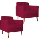 Kit 2 Cadeiras Recepção Poltrona Decorativa Escritório Emanue