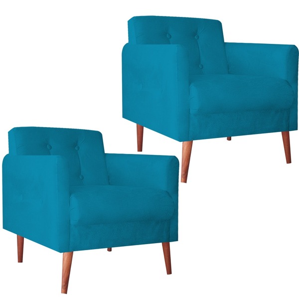 Kit 2 Cadeiras Recepção Poltrona Decorativa Escritório Emanue