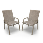 Kit 2 Cadeiras Riviera Piscina  Alumínio Fendi Tela Mocca