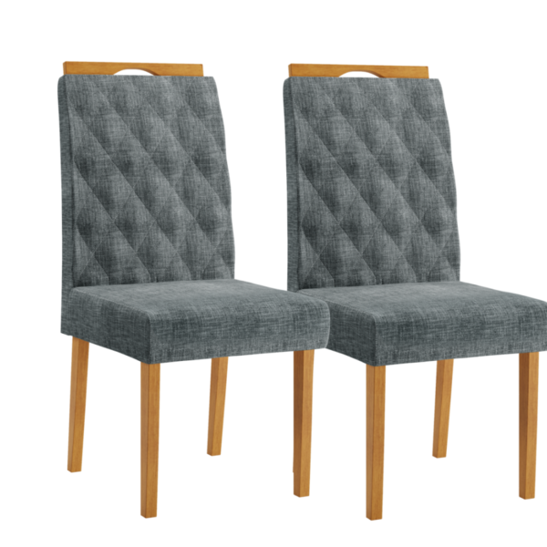 Kit 2 Cadeiras Rubi Candian Jcm Movelaria Cinamomo-linho 2902