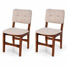Kit 2 Cadeiras Sabrina Estofada Linho T71 Nozes