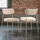 Kit 2 Cadeiras Sala De Jantar Bouclê Design Aço Carbono Lavin