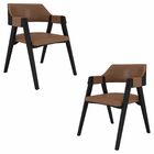 Kit 2 Cadeiras Sala De Jantar E Jogos Carteados Madeira Maciç